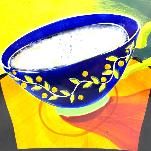 VTG Set of 4 Mary Naylor Designs Hand-Painted Coffee-Themed Plates 2003 9.75 in - Picture 11 of 11